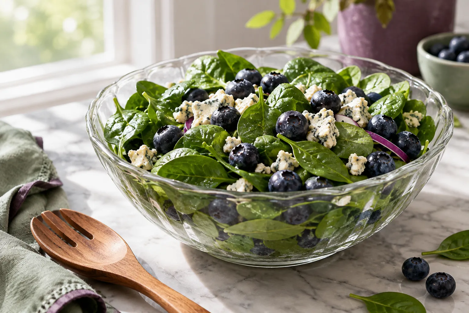 Blue Spinach Salad Recipe With Blueberries