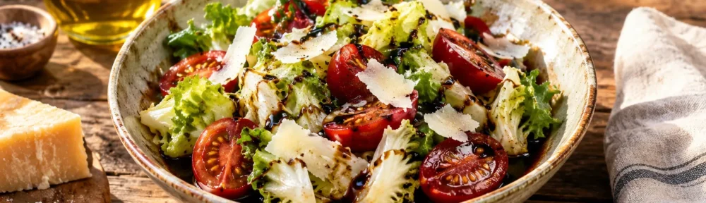 Plum Tomato and Escarole Salad with Parmesan Balsamic